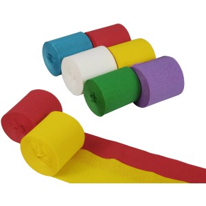 Farbig sortierte, wasserfeste Krepp-Bänder (6 Rollen) für Malzubehör und Dekoration.