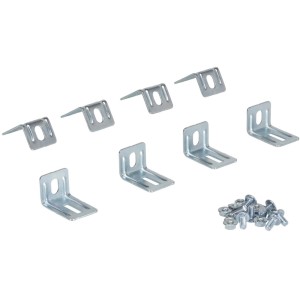 Zargen-Ankerset für IsoMatic Sektionaltore, bestehend aus Winkelankern und Schrauben.