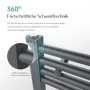 Emke Badheizkörper Handtuchwärmer: Detail fortschrittlicher Schweißtechnik, glatte Oberfläche, keine Schweißspuren. Anthrazit.