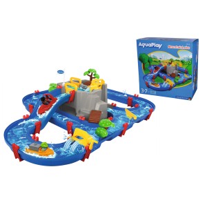 AquaPlay MountainLake Wasserbahn mit Berg, Booten und Spielfiguren. Buntes Spielzeug für Kinder.