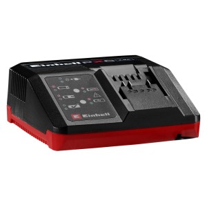 Einhell Power X-Change PXC-Ladegerät Power X-Fastcharger 4A. Schwarz-rotes Ladegerät für Elektrowerkzeug-Akkus mit LED-Anzeige.
