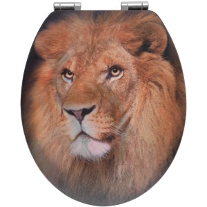 Wenko WC-Sitz Lion mit 3D-Löwenmotiv, Absenkautomatik, Mehrfarbig