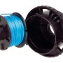 LUX Ersatzspule T 137 mit blauem Trimmerfaden und schwarzem Gehäuse für Rasentrimmer.