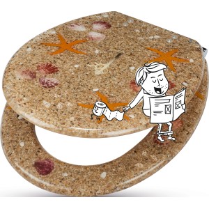 baliv WC-Sitz Carduma II mit Strand-Motiv aus Polyresin und Absenkautomatik.