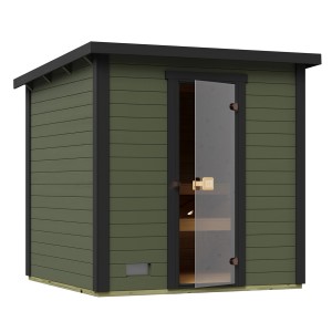 Weka Saunahaus Kaapi 3 Dampfbad-Ofen Graugrün