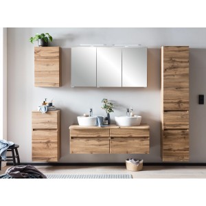 Held Möbel Doppelwaschtisch Trient 121 cm Eiche Natur mit Softclose