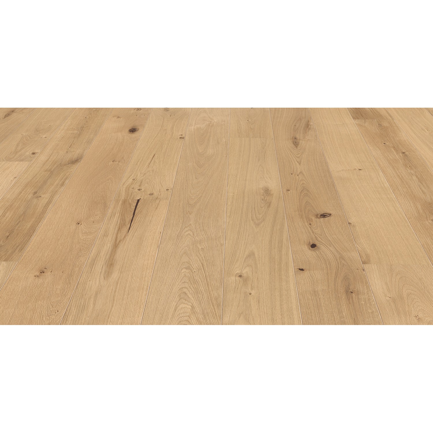 Living by Haro Parkett Eiche Pure, Landhausdiele mit natürlicher Öl-Oberfläche und strukturierter Optik.