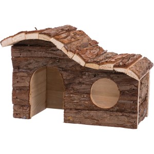 Trixie Haus Hanna aus Naturholz, 26x16x15cm, für Kleintiere als sicherer Rückzugsort im Käfig.