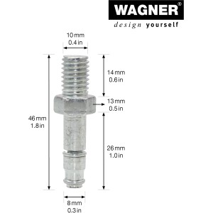 Wagner Gewindestift M10 x 14 mm, 2er-Set für Rollen und Räder, verzinkter Stahl.