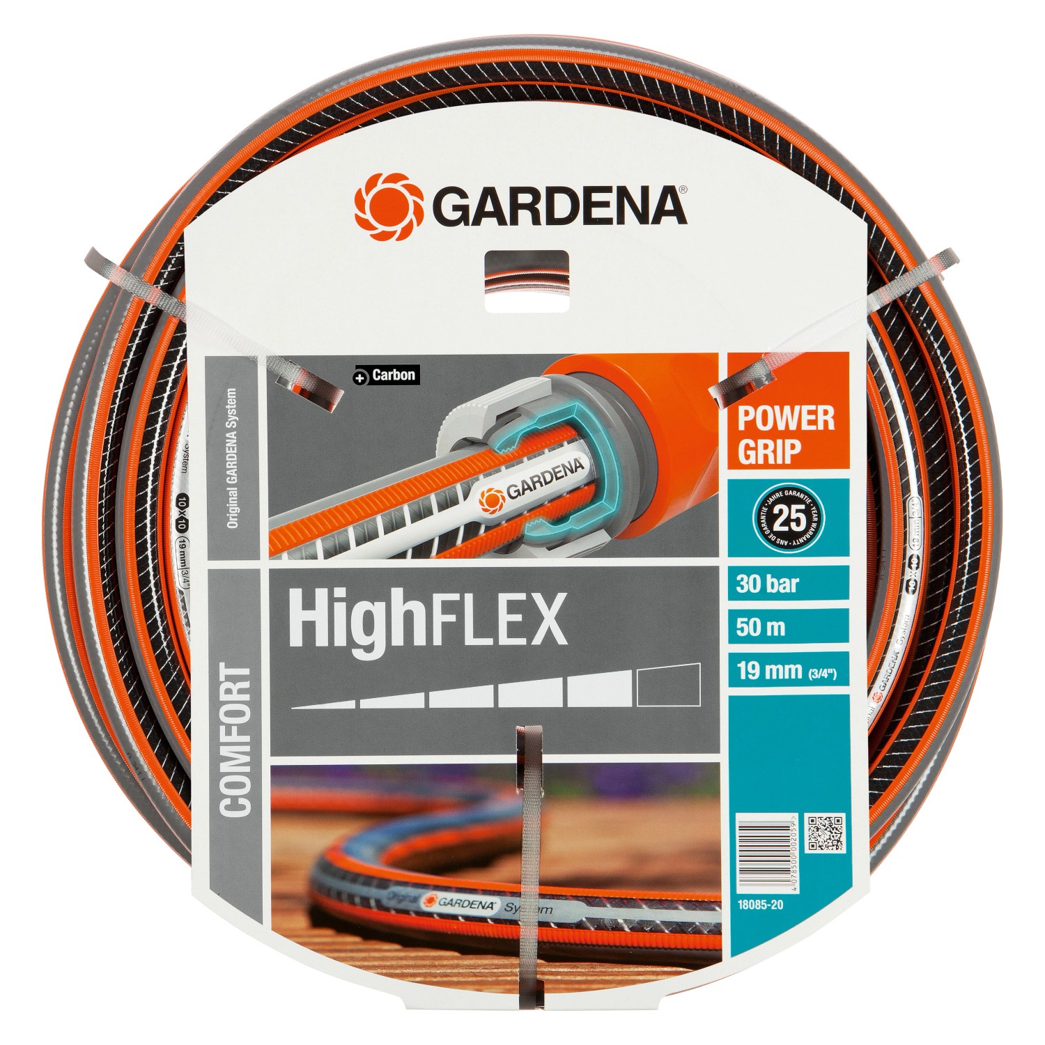 Gardena Gartenschlauch Comfort HighFlex 19 mm (3/4") mit PowerGrip 30