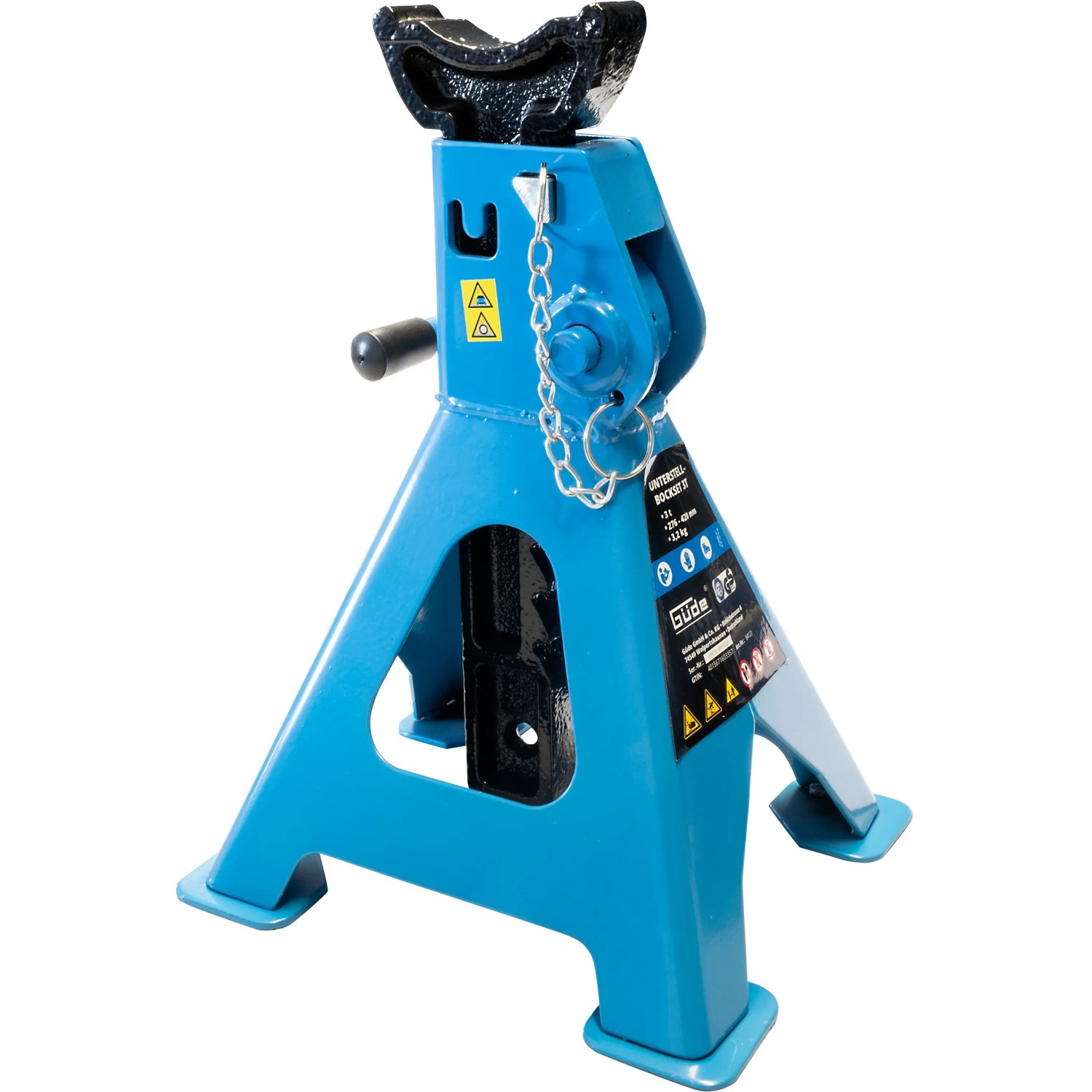 Güde Unterstellbock (3T) im Set, blau, für Wartung & Autoreparatur. Höhenverstellbar von 276-420 mm.