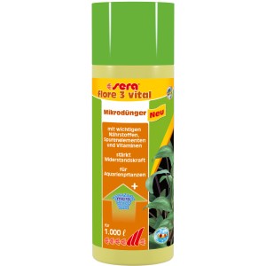Sera Flore 3 Vital Systemdünger, 250ml Flasche für gesunde Aquarienpflanzen.