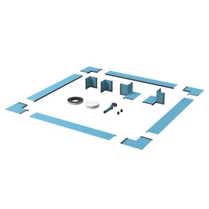 Bette Dichtsystem für Steel- und Stage-Duschwannen, blau. Zubehör für Duschen mit Dichtbändern und Manschetten.