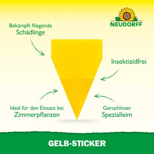 Neudorff Gelb-Sticker zur Schädlingsbekämpfung an Zimmerpflanzen. Insektizidfreie Klebefalle.