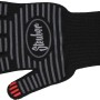 Schwarzer Steuber Grillhandschuh mit Silikonstreifen und rotem Saum.