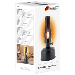 Schwaiger Retro-LED-Designlampe TILA1803 Petroleum Ø 11 cm