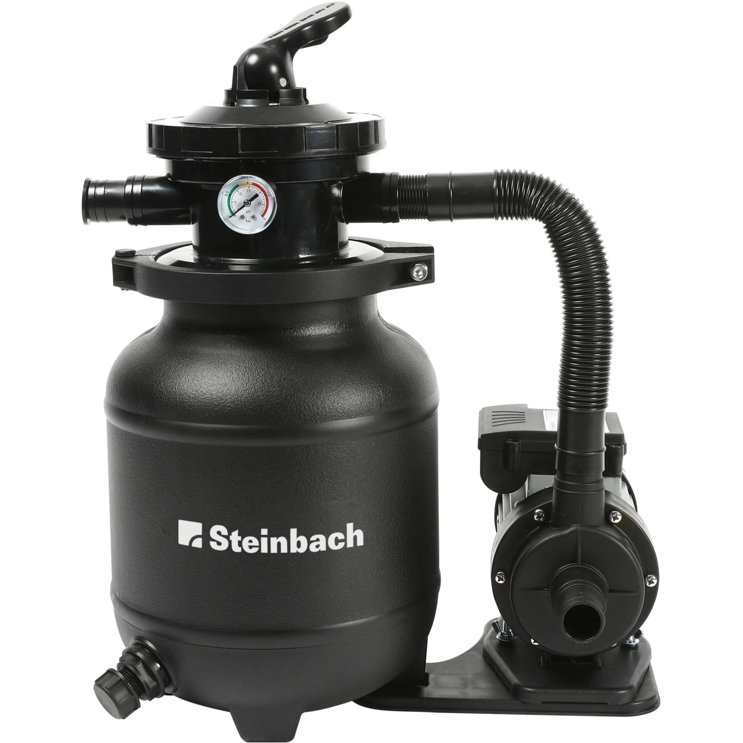 Steinbach Speed Clean Active Balls+ Filteranlage für Pools bis 19.000 l, mit 7-Wege-Ventil und Manometer.