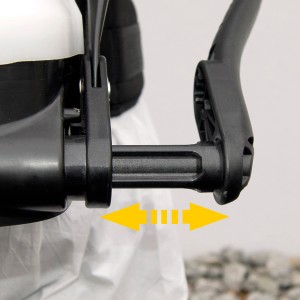 Detailaufnahme: Verstellbarer Pumphebel der Mesto Rückenspritze 3552.