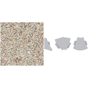 Innenecke Plus Mosaik Carmin (MK 432) für Arbeitsplatten, zur sauberen Eckführung von Wandanschlussprofilen.