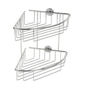 Verchromter Nie Wieder Bohren Eckablagekorb Baath Plus, Drahtkorb für Badaccessoires.