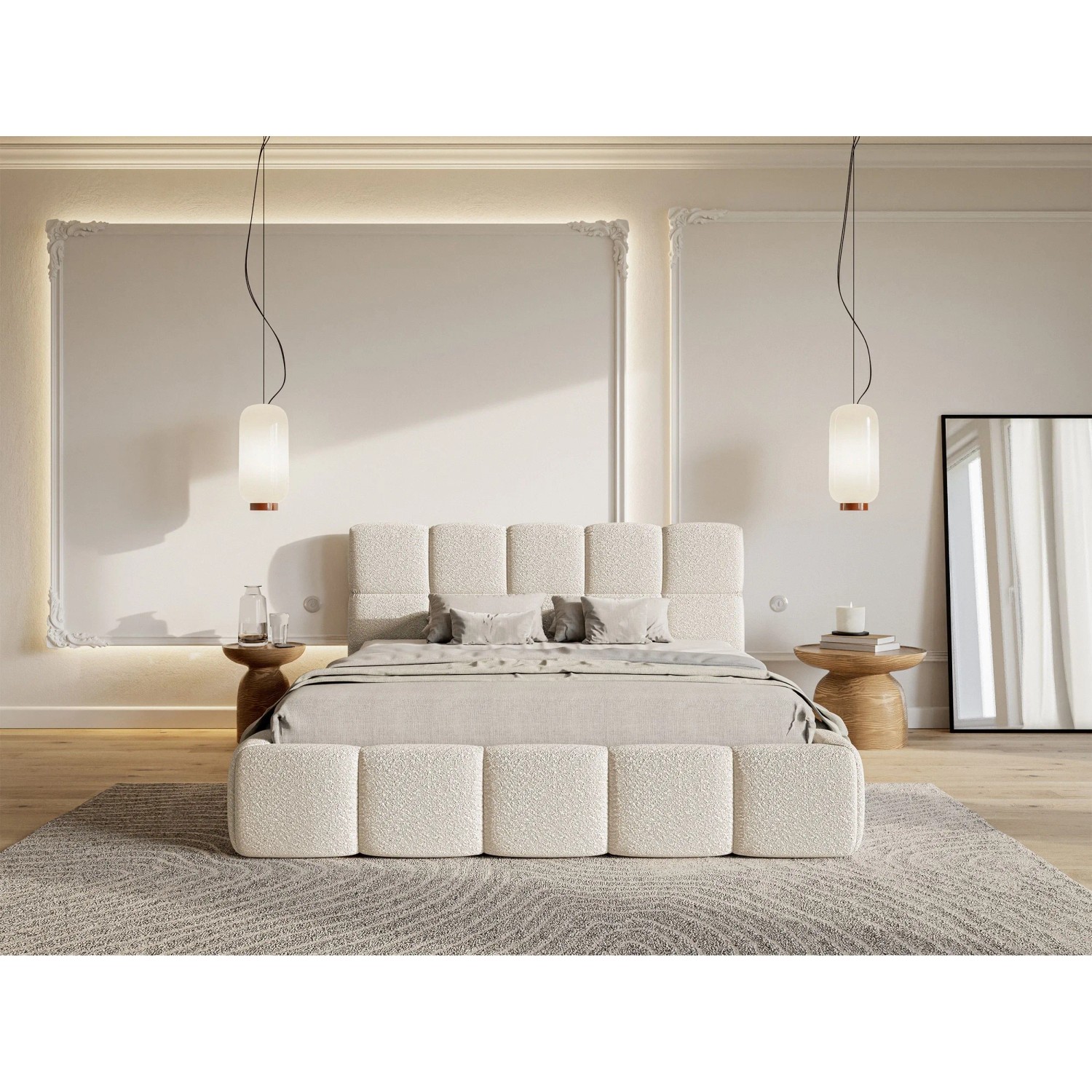Selsey Polsterbett Cloudy 180 cm Boucle Hellbeige_3