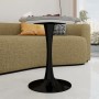 okwish Couchtisch mit Marmor Tischplatte Wohnzimmer Esszimmer 70x70x72cm Grau_4