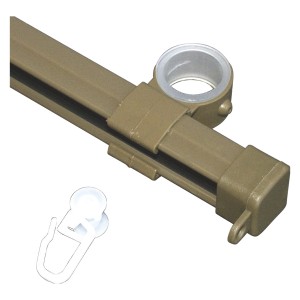 Gardinia U-Laufschiene aus Metall in Chrom, 110 cm, für Stilgarnituren.