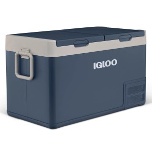 Igloo Kompressor-Kühlbox ICF80DZ, 78 l, Schiefer. Tragbare Kühlbox mit zwei Zonen und separaten Fächern.