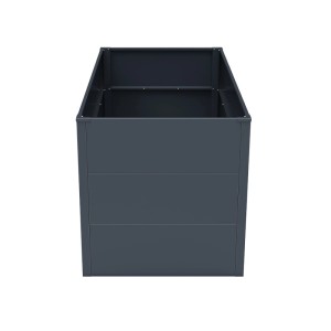 Anthrazitfarbenes Weka Metall-Hochbeet Gary L, 150x75x77 cm, für den Garten.