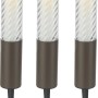 4er-Set Solar-LED-Dekoleuchten Isili für den Außenbereich, brauner Kunststoff, mit Erdspieß.