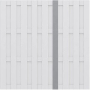 Sichtschutzzaun Jumbo WPC Senkrechtlamelle Grau