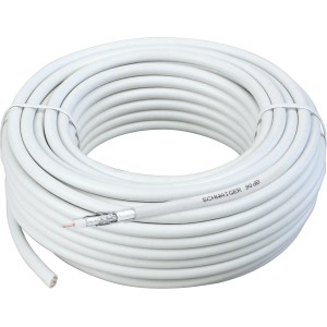 Schwaiger Koaxialkabel 90 dB, 30 m, aufgerollt. SAT-Kabel für Kabelfernsehen und Satellitenanlagen.