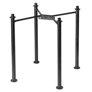 Schwarzer Deroma Standfuß für Quadro Cosmo Pflanztöpfe, 33x33x33 cm.