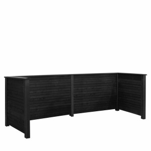 Schwarze Mülltonnenverkleidung aus Nadelholz für 4 Tonnen, Teil der Plank Serie.