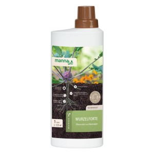 Manna Bio-Pflanzenelixier Wurzelforte 1 l für kräftige Wurzeln und gesundes Wachstum.