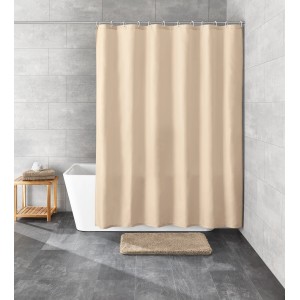 Kleine Wolke Duschvorhang Rica, 180x200 cm, Natur. Blickdichter, wasserabweisender Textilvorhang im Badezimmer.