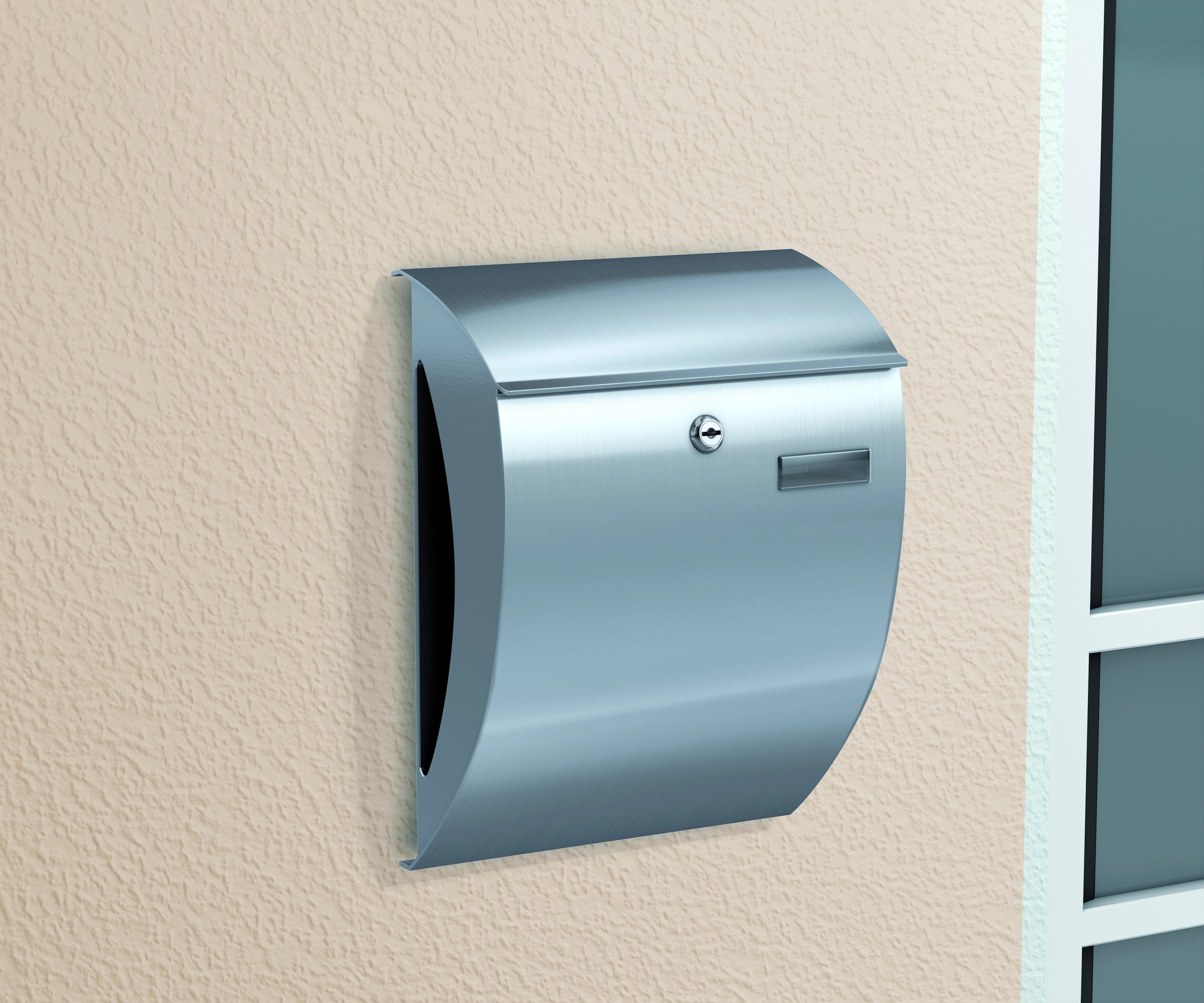 Basi Briefkasten BK 2000 Integriertes Zeitungsfach Edelstahl 2