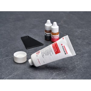 Egger Reparaturset Decor Mix & Fill für Laminat hell: Tube, Farbpigmente, Schablone.