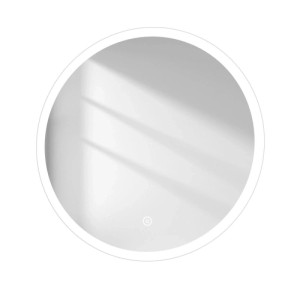 Runder Emke Badezimmerspiegel 80cm mit LED-Beleuchtung, Touch-Schalter und Beschlagfrei-Funktion.