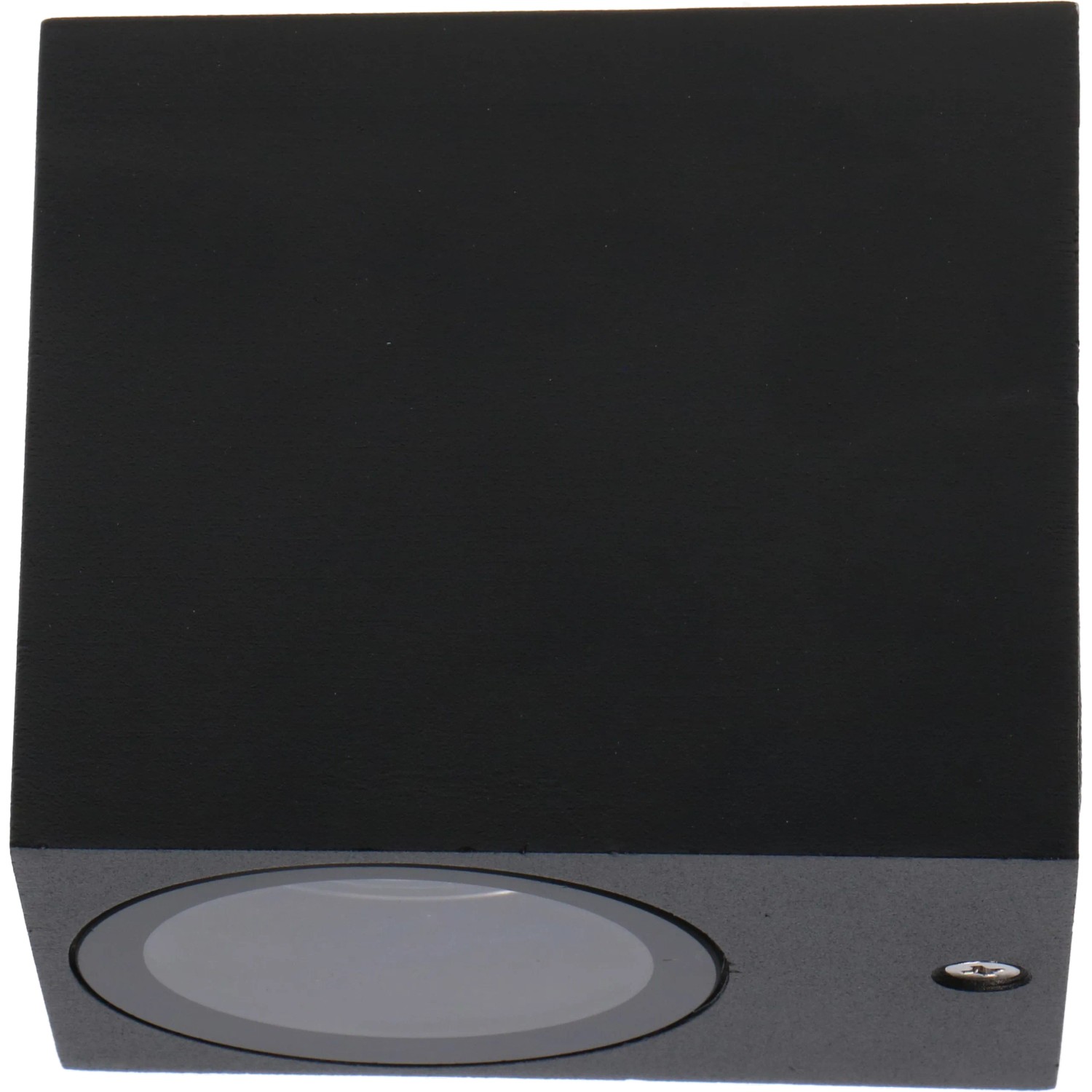 Schwarze, eckige LED`s light Außenwandleuchte für blendfreies Licht nach unten.