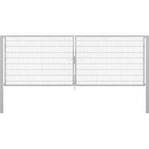 Doppeltor Flexo Plus, 500x180 cm, feuerverzinkt, mit Pfosten für Gartenzaun.