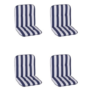 Beo Niedriglehner-Paspelauflage Elista Weiß/Blau/Gestreift 4er-Set
