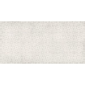 Cersanit Wandfliese Trako, grau-matte Steingutfliese mit floralem Muster, 29,8x59,8 cm.