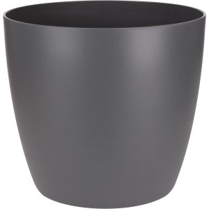 Anthrazitfarbener, runder Elho Blumentopf Brussels, Ø 18 cm, für Innenräume.