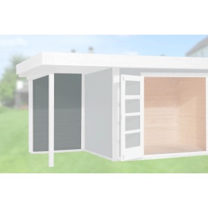 Weka Rückwand 150 cm, grau, für Designhaus Typ 126/172. Gartenhaus-Zubehör für Wind- und Sichtschutz.