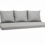 Graues Setgarden Bankkissen-Set für 3-Sitzer Gartenbank, bestehend aus Sitzkissen und 3 Rückenkissen.