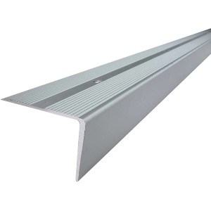 Arcansas Treppenkantenprofil aus Aluminium, 10x25x1000 mm, silberfarben.