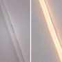 Paulmann MaxLED Flow: LED-Streifen, 1,5m, warmweiß, mit Halteclip, einmal ausgeschaltet und einmal eingeschaltet.