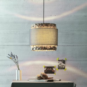 Brilliant Pendelleuchte Waterlilly 1-flammig Grau und Beige