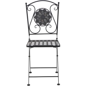 Siena Garden Klappsessel Como, Stahl, grau, mit Mosaik-Optik. Gartenstuhl mit filigranem Design.